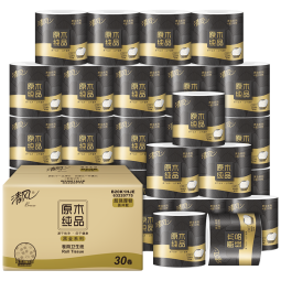 清风有芯卷纸 黑金系列 4层110克*30卷 卫生纸卷筒纸纸巾卷纸 整箱