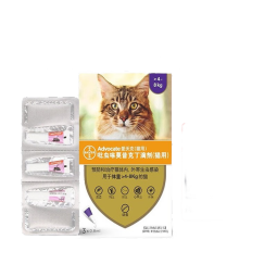 爱沃克猫咪驱虫药滴剂 宠物猫体内外除虫吡虫啉莫昔克丁猫驱虫跳蚤耳螨寄生虫蛔虫内驱体外驱虫药 爱沃克4-8kg3支