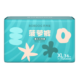 巴布豆（BOBDOG）【老爸抽检】新菠萝拉拉裤XL码36片(12-17kg)婴儿尿不湿 