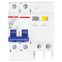 德力西（DELIXI）空气开关 家用空开带漏保HDBE63LE2C63小型漏电保护断路器 2P63A