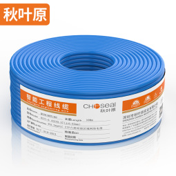 秋叶原（CHOSEAL）六类千兆网线【0.57±0.02mm】CAT6纯铜 阻燃PVC非屏蔽工程家装监控布箱线 100米 QS2619BT100