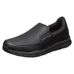 斯凯奇（Skechers）男鞋夏季休闲皮鞋软底防滑乐福鞋百搭一脚蹬懒人鞋77157 黑色/BLK 41.5