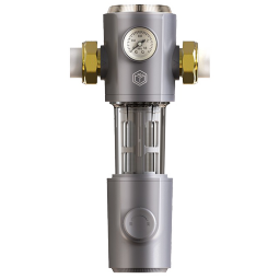 京东京造 前置过滤器 双涡轮正反冲洗 7.4T/h净水流量升级 40微米双滤网精滤水压表监测 免费安装