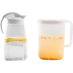 茶花（CHAHUA） 冷水壶塑料家用凉水壶果汁壶大容量杯子耐热耐高温凉水杯茶壶 【绿色+白色】 2200ml