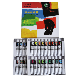马利(Marie's)丙烯颜料套装36色12ml盒装 画笔橡皮梅花盘铅笔套装 墙绘手彩绘饰品防水不掉色丙烯画颜料套装  速写 马克笔绘画
