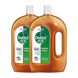 滴露（Dettol）消毒液消毒水衣物除菌液 灭活H3N2流感病毒杀菌除螨非84酒精 【经典松木】 1.8L 2瓶