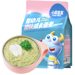 小鹿蓝蓝婴幼儿成长面条鳕鱼西兰花味200g 宝宝面条婴儿面条 营养线面无盐