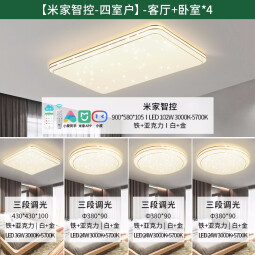 雷士（NVC）LED吸顶灯智能客厅灯大气现代简约卧室灯轻奢满天星灯具套餐灯饰 力荐【4室1厅】客厅+卧室*4