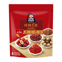 桂格（QUAKER）5红混合即食燕麦片480克 添加枸杞 添加红枣 添加桂圆 