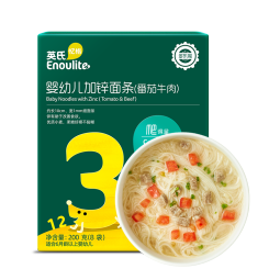 英氏婴幼儿加锌面条番茄牛肉200g辅食宝宝面儿童幼儿小孩无添加食盐