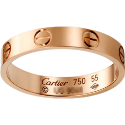 卡地亚（Cartier）戒指男女同款3.6毫米宽LOVE结婚婚戒情侣对戒 生日礼物送女友老婆 B4085200 18K玫瑰金色 53