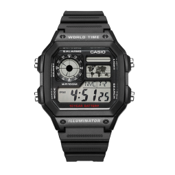 卡西欧（CASIO）十年电力电子手表狂飙同款小方块潮流学生运动男AE-1200WH/1300WH AE-1200WH-1A