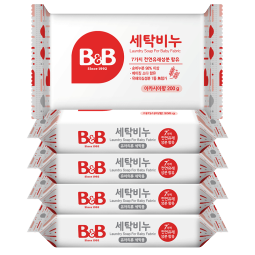 保宁（B&B）婴儿洗衣皂宝宝专用肥皂儿童尿布皂内衣皂 洋槐香200g*5 韩国进口
