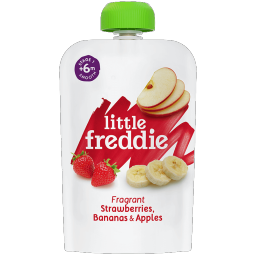 小皮（Little Freddie）果泥婴儿水果泥6个月以上宝宝辅食无添加糖盐欧洲原装进口辅食泥 香蕉草莓苹果泥 100g 1袋