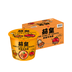 统一茄皇 阳光番茄牛肉面 桶面 128g*12桶 整箱严选阳光番茄免煮速食