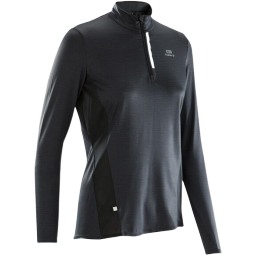 迪卡侬（DECATHLON）速干衣速干长袖女春夏季跑步长袖瑜伽服宽松训练健身服运动T恤 经典黑 M 