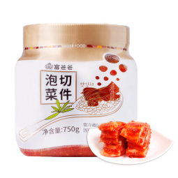 富爸爸切件泡菜750g/瓶 辣白菜 韩式酸辣白菜泡菜 