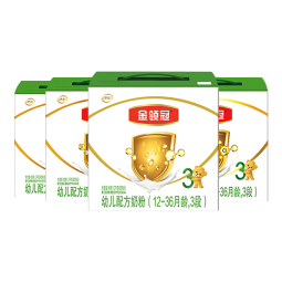 伊利金领冠育护【5倍DHA好脑力】幼儿奶粉3段(1-3岁)1200g*4整箱装 