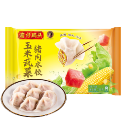 湾仔码头玉米蔬菜猪肉水饺720g36只早餐速食半成品面点速冻饺子 