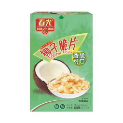 春光 食品 椰子片 海南特产 椰子脆片 椰子肉果干办公室休闲零食 椰子脆片60g*5（原味）