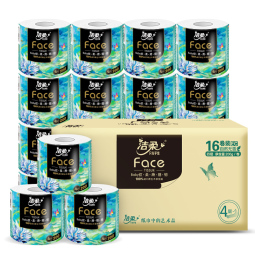 洁柔有芯卷纸 艺术油画Face4层200克*16卷 厕纸擦手卫生纸巾整箱