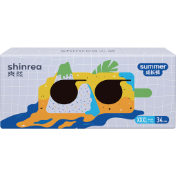 爽然Summer超薄柔软婴儿尿不湿 透气成长裤 拉拉裤 3XL34片