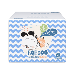 巴布豆（BOBDOG）小波浪薄柔亲肤学步裤XXXL96片箱装(18KG以上）加大码婴儿尿不湿 