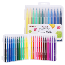 晨光(M&G)文具24色软头水彩笔 可水洗勾线描边画笔 书法体验笔头 儿童绘画美术课必备六一节礼物 
