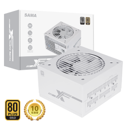 先马（SAMA）XF750W 纯白色电脑电源 额定750W/全电压/80PLUS金牌/全模组/风扇一键启停/双CPU供电/小巧机身 