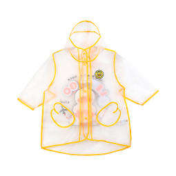 B.Duck小黄鸭儿童雨衣幼儿园男童女童宝宝小孩透明雨披 黄色 XL 