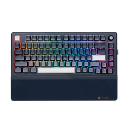 黑峡谷（Hyeku）E2sPro 82键无线蓝牙三模客制化机械键盘 热插拔gasket自定义旋钮PBT键帽 午夜蓝 BOX烟漠轴
