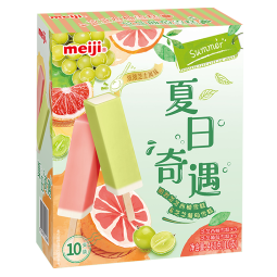 明治（meiji）芝芝西柚、芝芝葡萄雪糕  46g*10支 彩盒装