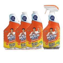 威猛先生（Mr Muscle）厨房重油污净 大瓶超值家庭装 柠檬香型 厨房油污清洁 餐厅油烟净 650g*4瓶