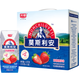 光明莫斯利安酸奶丹东草莓酸酪风味酸牛奶200g*12盒营养早餐奶