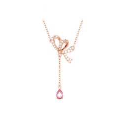 施华洛世奇（SWAROVSKI）  HYPERBOLA FIGURATIVE项链小小心“丝”生日礼物女 粉色 5647569