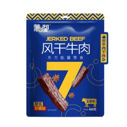 蒙都 风干牛肉干 五香味488g 约七成风干 袋装 休闲零食 肉干肉脯清真 