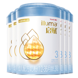 惠氏「官方授权」启赋(illuma)蓝钻 HMO亲和人体婴幼儿配方奶粉 蓝钻3段* 850g 6罐