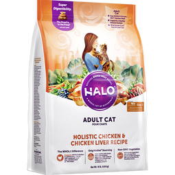 自然光环Halo【成猫鲜肉】进口膨化猫粮成猫成年增肥发腮美毛护肤布偶蓝猫 鸡肉味10磅/4.5kg（效期26.07起) 下单抽奖·满赠好礼~详情请入会 