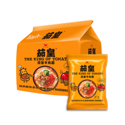 统一茄皇 阳光番茄牛肉面 袋装 126g*5袋 五连包严选阳光番茄免煮速食 