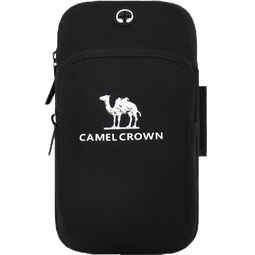 骆驼（CAMEL）户外男女款运动手臂包 双袋容纳男女手臂包 8W3AMT004 黑色