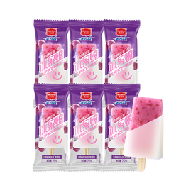 美登高冰淇淋 冰果爆-牛奶葡萄冰沙雪糕70g*6支 棒支冰棍冷饮 