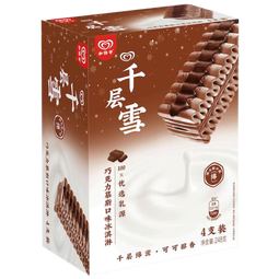 千层雪和路雪【夏之光推荐】巧克力慕斯口味冰淇淋 62g*4支 雪糕