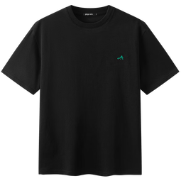 gxg.jeans男装  多色字母绣花基础凉感休闲圆领短袖T恤男 25年夏新品 黑色 L (175)