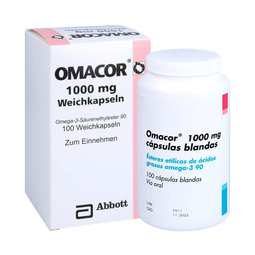 欧玛可 Omacor医用高纯度欧米伽3鱼油心脏甘油三酯100粒  ω-3脂肪酸乙酯90软胶囊   立乐