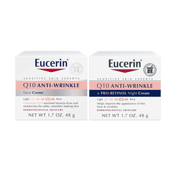 Eucerin优色林 辅酶Q10抗皱保湿清爽不油腻早晚霜节日礼物 48g 早霜+晚霜 
