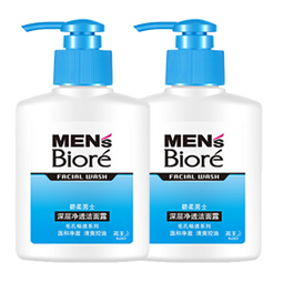 碧柔（Biore）【清凉钜惠】男士深层净透洁面露 温和深层清洁 毛孔畅透多效温和 150ml*2
