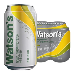 屈臣氏（Watsons）苏打汽水气泡水饮料8罐促销装 柠檬草330ml*8罐 