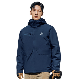 伯希和（Pelliot）户外冲锋衣男女三合一春秋防水硬壳夹克登山服外套11040107蓝XXXL 