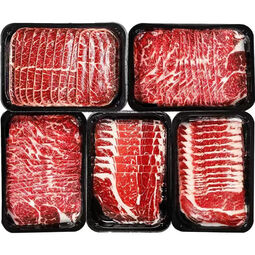 澳洲进口M5级原切眼肉部位新鲜和牛牛肉片涮火锅 M5眼肉牛肉片200g*5盒+牛排块2斤 