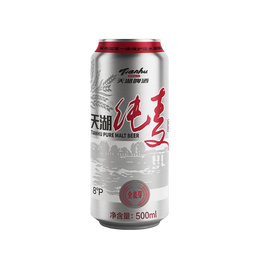 天湖啤酒 8度纯麦罐 500*12 全麦酿造 京东自营整箱装